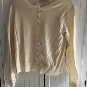 Women's Cream Cardigan Button Down Sweater